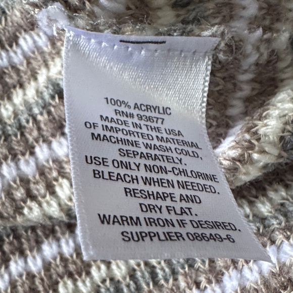 a.n.a Twist Front Knit Sweater – GrayIvory/Taupe Stripe (XL) - Picture 7 of 7